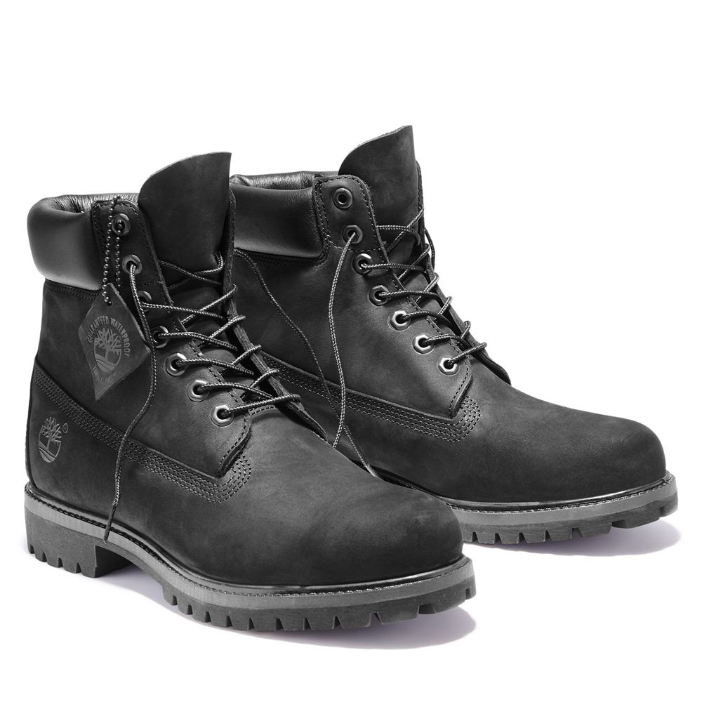 Bocanci De Zapada Timberland Barbati Negrii - 6-Inch Premium Waterproof - Romania - BWVOXA380